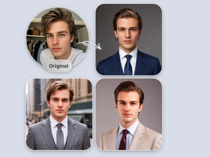 transform man's self into professional headshots