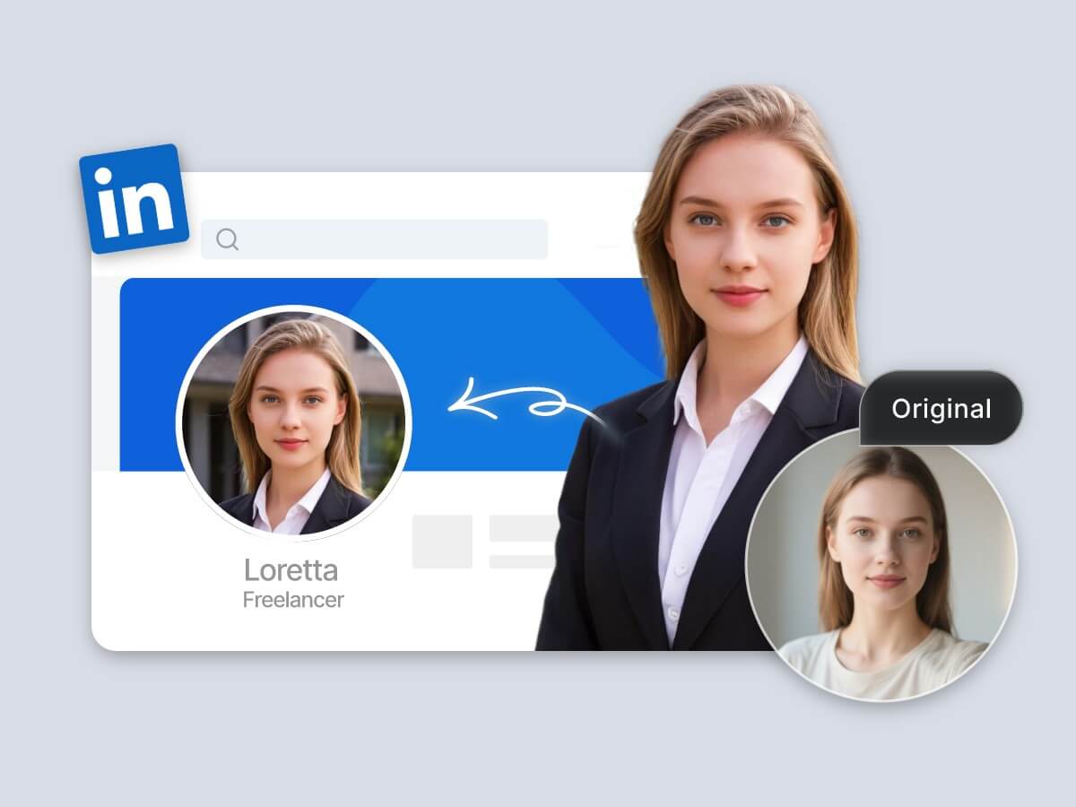 generate headshot of girl photo and use it for linkedin profile