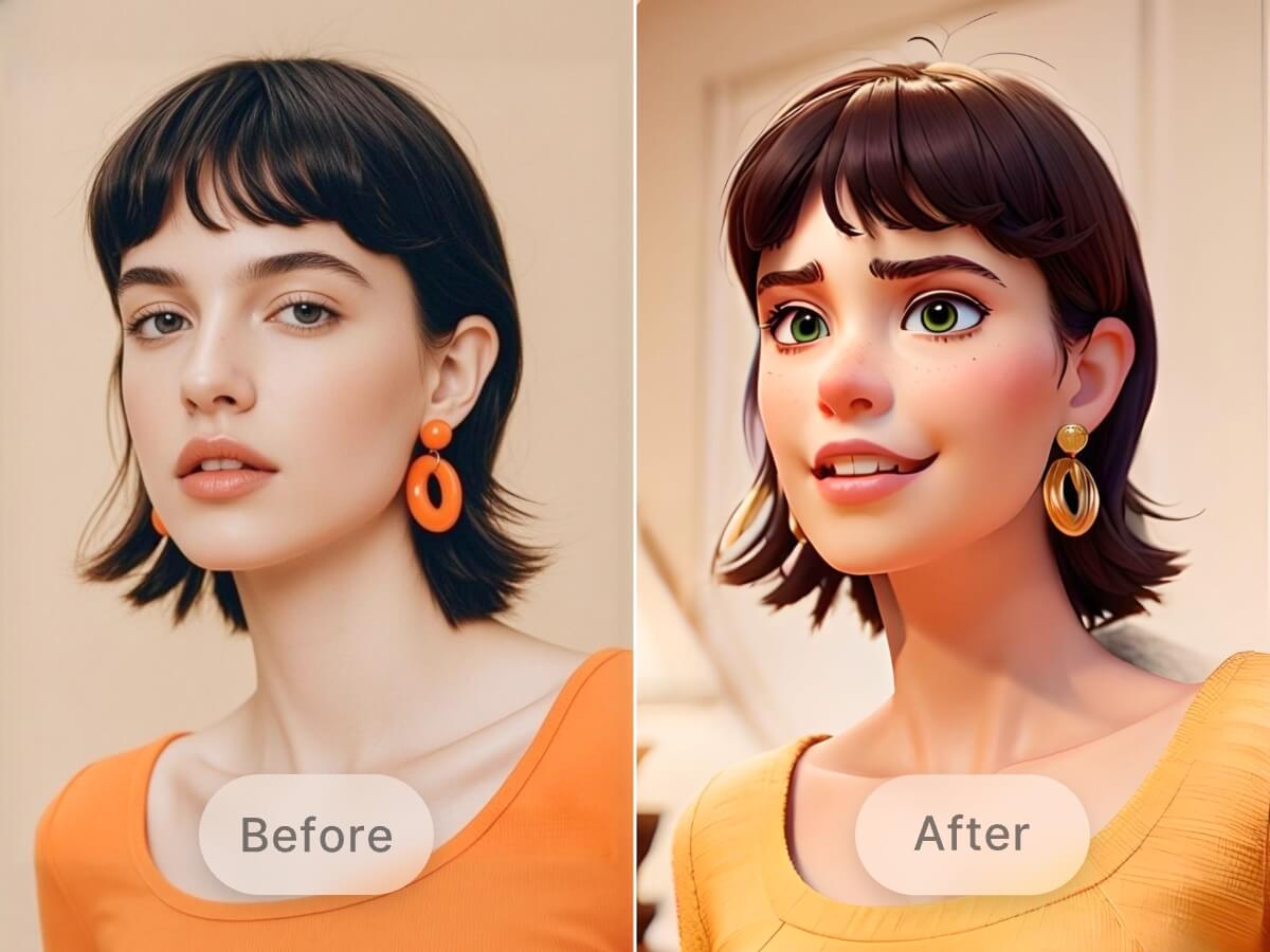 turn fashion woman into artistic style